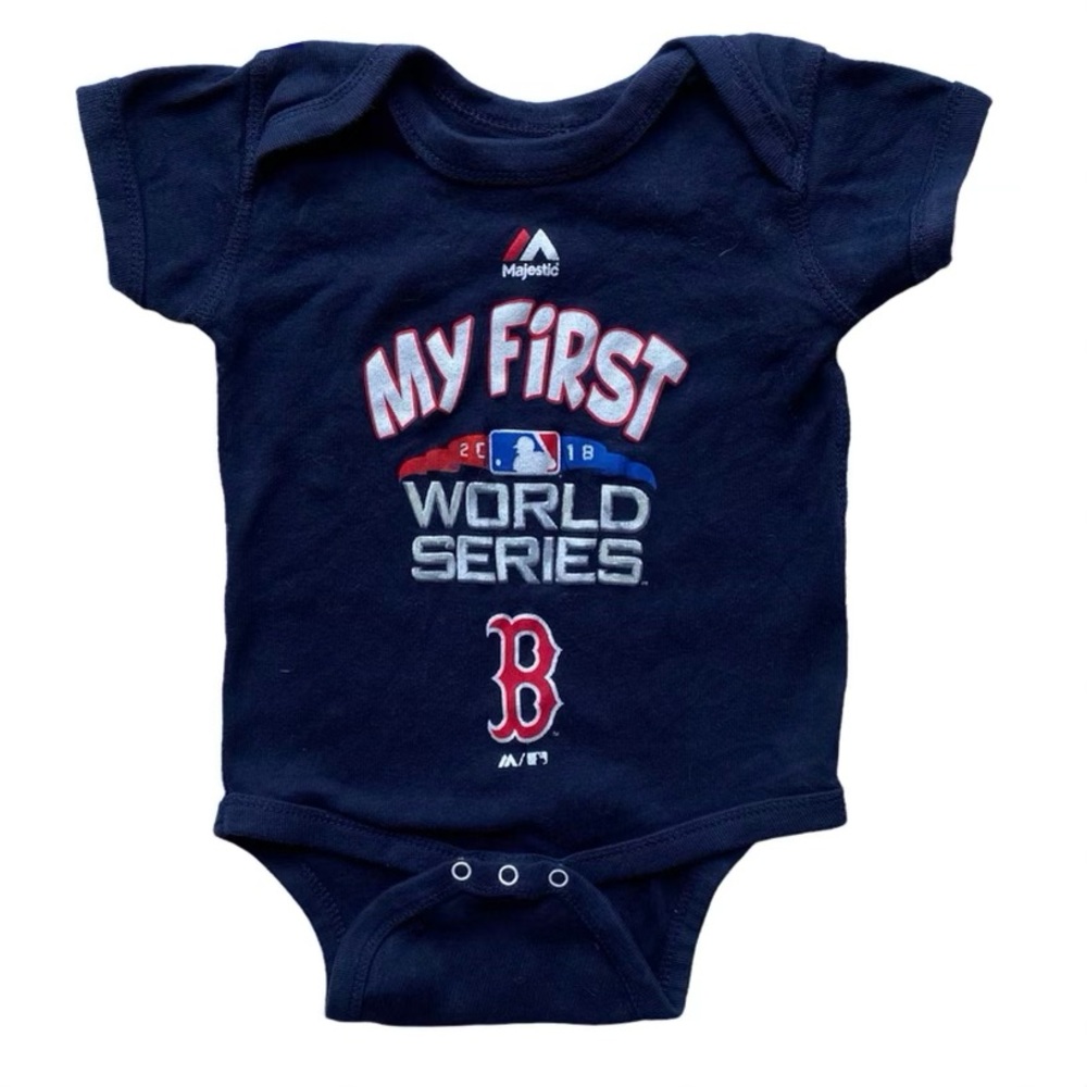 Majestic MLB Boston Red Sox Baby “My First World Series” Bodysuit - 12 Months
